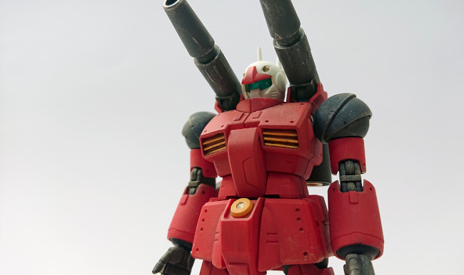 HGUCガンキャノン アクリルガッシュ筆塗り