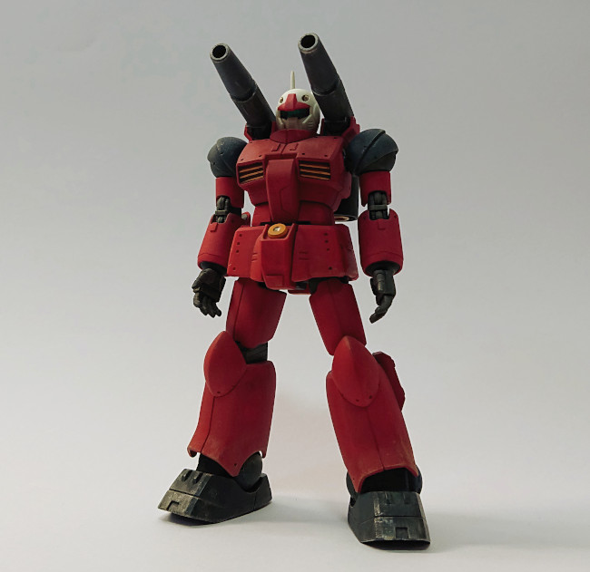 HGUCガンキャノン アクリルガッシュ筆塗り