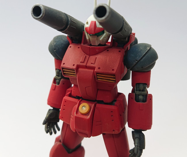 HGUCガンキャノン アクリルガッシュ筆塗り