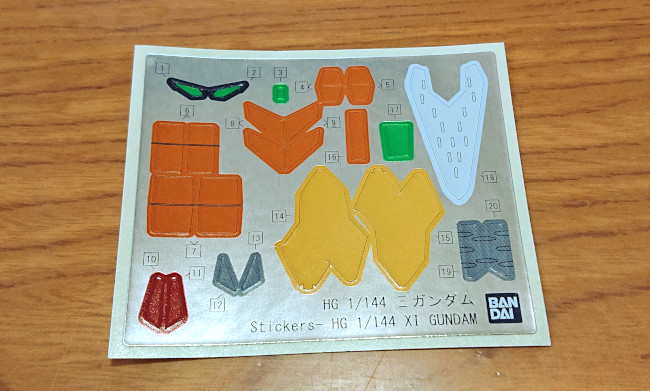 HGUC 1/144 Ξ（クスィー）ガンダム　シール