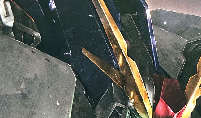 HGUC 1/144 Ξ（クスィー）ガンダム　箱絵　アンテナの形状