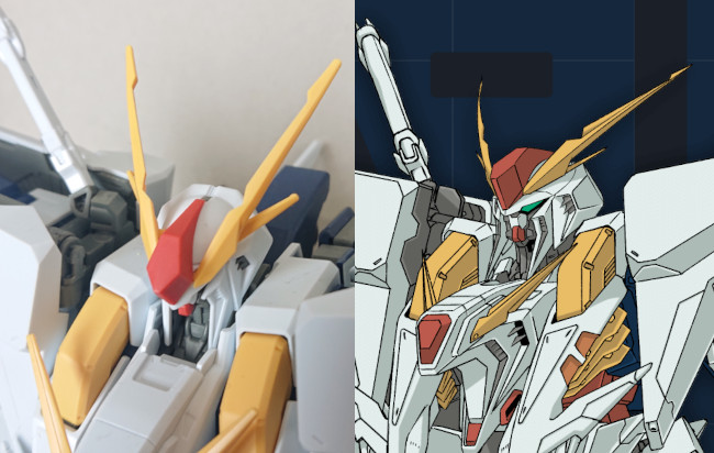 HGUC 1/144 Ξ（クスィー）ガンダム　アンテナの形状