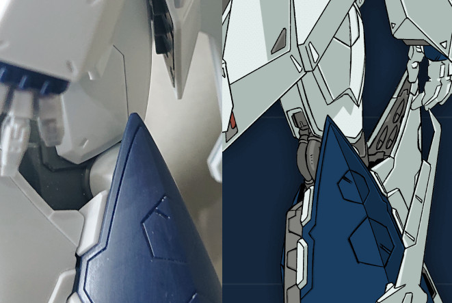 HGUC 1/144 Ξ（クスィー）ガンダム　脚部パーツの形状